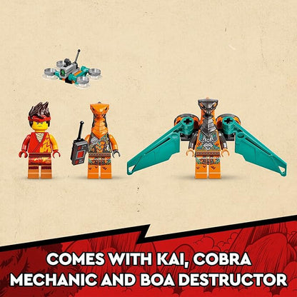 LEGO NINJAGO Kai’s Fire Dragon EVO Toy 71762 for Kids with Cobra & Boa Snake Warrior Figures and Kai Minifigure, Collectible Mission Banner Series