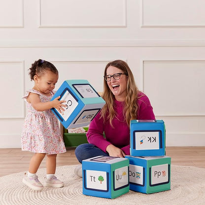 ECR4Kids SoftZone Picture Me Blocks, Activity Cubes, Contemporary, 4-Piece