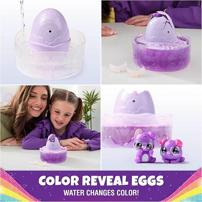 Hatchimals Alive, Rainbow Splash Fizzy Color Surprise Toy, Hatch Twins or Triplets from Color Reveal Egg (Style May Vary), Kids Toys for Girls & Boys