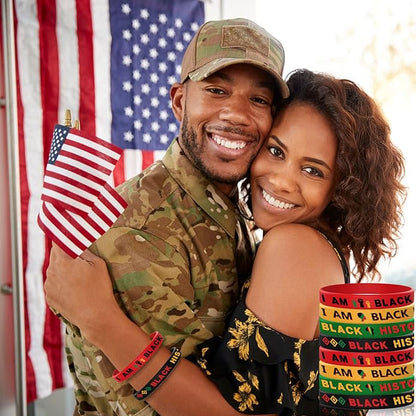 Black History Month Silicone Bracelets February Bracelets Black History Month Wristbands Black Freedom Day Bracelets Black History Month Gifts Stuffers for Adults