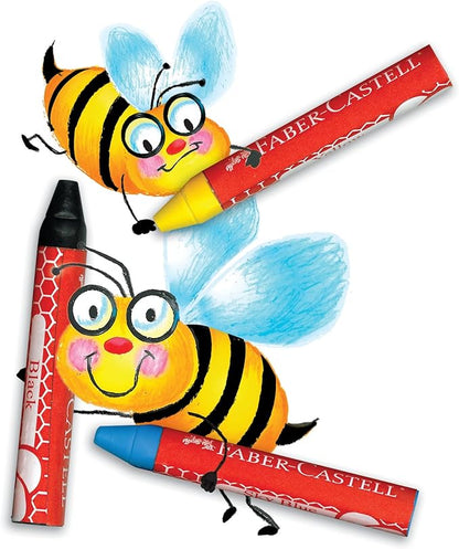 Faber-Castell Beeswax Crayons in Durable Storage Case, 12 Vibrant Colors