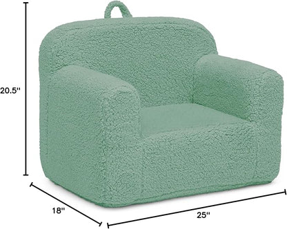 Delta Children Sherpa Cozee Chair - Foam Kids Chair for Ages 18 Months and Up, Sage
