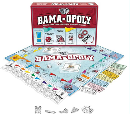 Late for the Sky BAMAOPOLY University of Alabama Board Game, Campus Landmarks Edition, 2–6 Players Ages 8+, Family Party Strategy Opoly for Alumni Students Fans