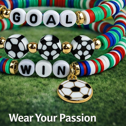OHOME Soccer Mom Essentials - 6 Pack Soccer Bracelets | Soccer Party Favors - 2026 World Game Cup Jewelry Accessories Outfits for Women Men - Soccer Gifts for Fans Players Coaches Team