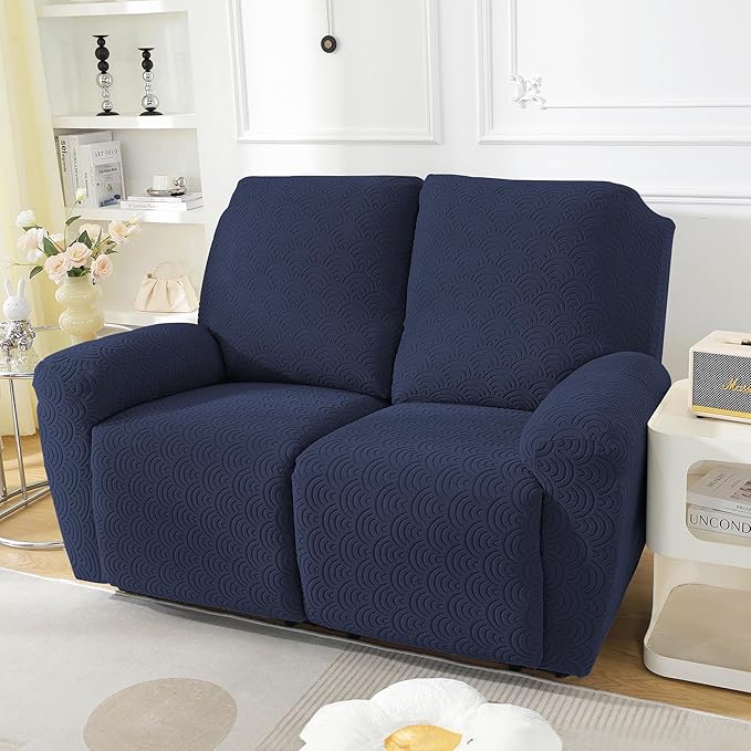 NORTHERN BROTHERS Loveseat Recliner Cover, Reclining Loveseat Covers, Love Seat Recliner Cover, Recliner Sofa Covers 2 Seater, Deep Blue