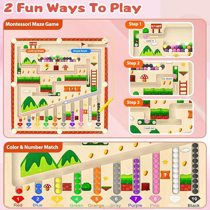 Magnetic Color and Number Maze toys (Magent Toys-Game, medium size), YJ-020