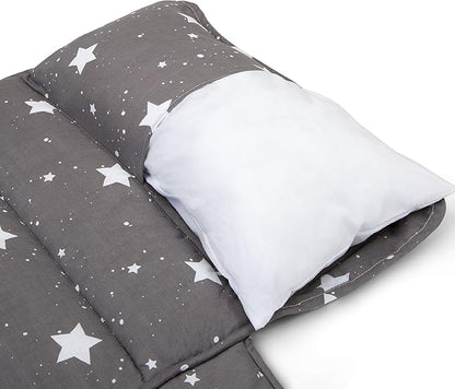 Delta Children Nap Mat - Includes Pillow & Blanket for Toddlers and Kids; Features Carry Handle w/Strap Closure and Name Tag; Rollup Design is Ideal for Preschool and Daycare; Personalization Optional