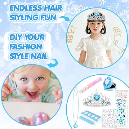 INNOCHEER Kids Makeup Kit for Girl Toys, Frozen Toys for Girls Makeup Kit, Washable Make Up for Kids Double Layer, Frozen Makeup for Little Girls, Gifts Toys for 3 4 5 6 7 8 9 10 11 12+ Year Old Girls