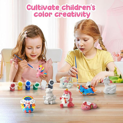 stochastic box Kids Crafts Set, Ceramic Painting Kit,Paint Your Own DIY Ceramic Figurines,Painting Kit DIY Toys Kids
