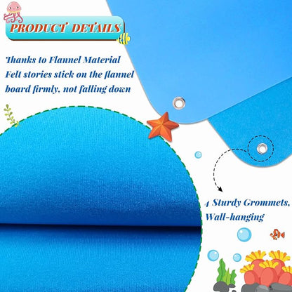 Craftstory 3.5 Feet Flannel-Board for Toddlers Preschool as Kids Felt Stories Activities Play Kits Wall-Hanging Birthday Gifts (Blue)