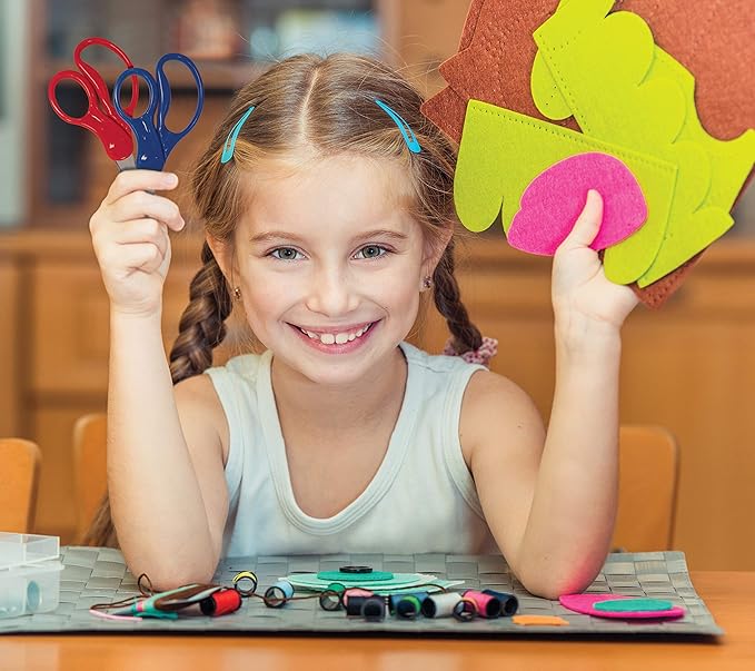 Better Office Products 24 Piece Blunt Tip Kids Scissors, 6 Assorted Colors, 5" Length, Classic School Scissors, Children Scissors, Assorted 24 Count