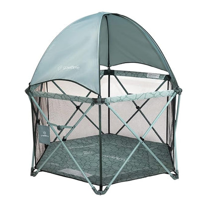 Baby Delight Go with Me Eclipse Deluxe Portable Playard | Playpen | Sun Canopy | Indoor and Outdoor | Ultra Padded Nylon Floor | Green Garden