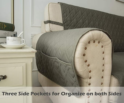 Ameritex Couch Sofa Slipcover 100% Waterproof Nonslip Quilted Furniture Protector Slipcover for Dogs, Children, Pets Sofa Slipcover Machine Washable (Green, 68")