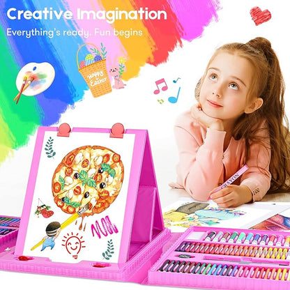 iBayam Teen Girl Boys Gifts Trendy Stuff, Art Kit, 251-Pack Art Supplies Drawing Kits, Arts and Crafts Gifts Box for Kids Teen Girls Boys, Art Set Case with Trifold Easel, Scratch Paper, Sketch Pads