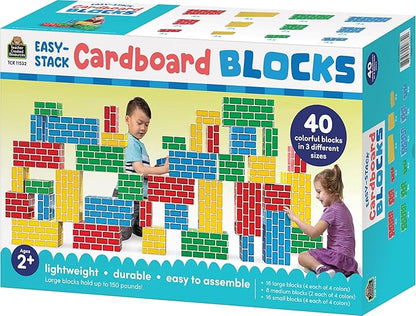 Teacher Created Resources Easy-Stack Cardboard Blocks, 40 Piece Set