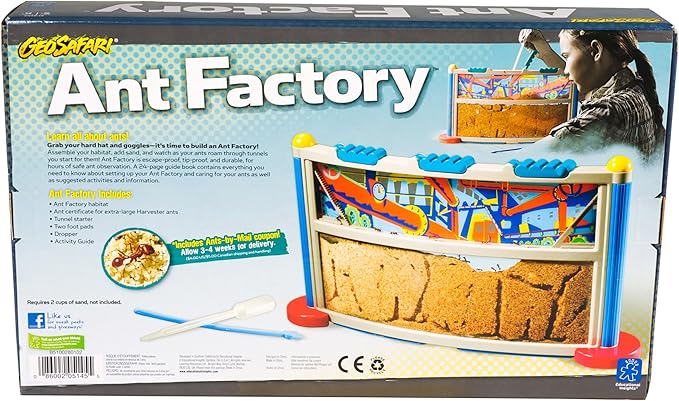 Educational Insights GeoSafari Ant Factory, Observe Live Ants (voucher included to order free ants) in Habitat, STEM Learning, Ages 5+