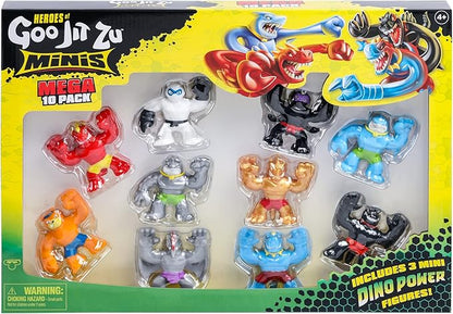 Heroes of Goo Jit Zu Minis, Minis Mega 10 Pack. Stretch, Squish, Battle with 10 Mini in One Pack!