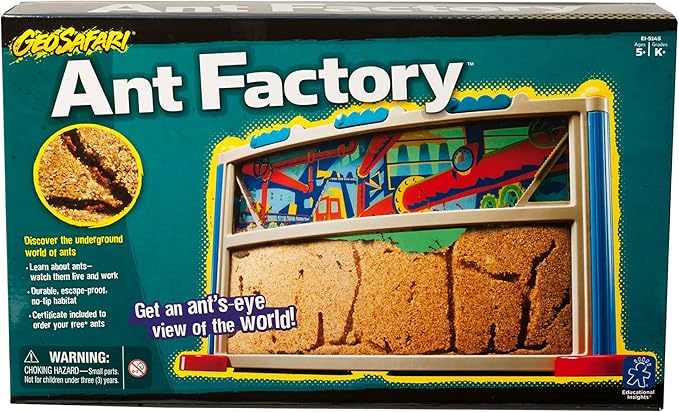 Educational Insights GeoSafari Ant Factory, Observe Live Ants (voucher included to order free ants) in Habitat, STEM Learning, Ages 5+