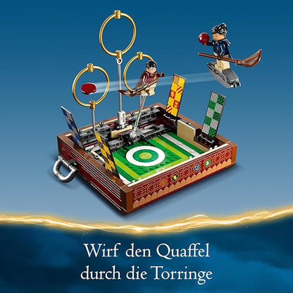 LEGO Harry Potter Quidditch Trunk Playset for 1 or 2 Players with Customizable Minifigures of Draco Malfoy, Cedric Diggory, Cho Chang and Golden Snitch, Travel Toy for Boys and Girls 76416