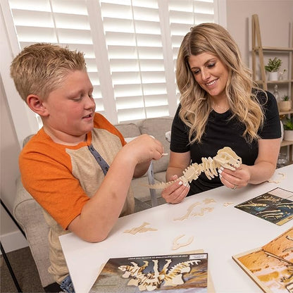 Hapinest 3D Puzzle Wooden Dinosaur Puzzles, 3D Wooden Puzzles Dinosaur Model Kit for Kids, Makes 6 Dinos, Building Toys Wood 3D Puzzles for Kids Boys & Girls Ages 5 6 7 8 9 10 11 12 Years Old & Up