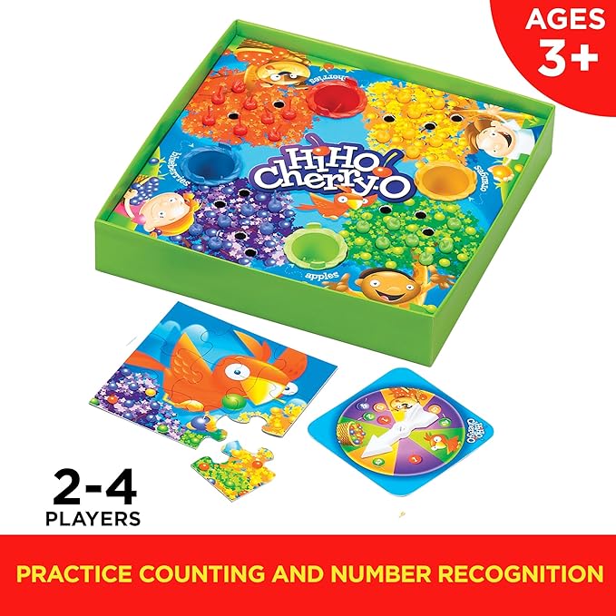 Hasbro Gaming Hi Ho Cherry-O Board Game | Preschool Games for Kids | 2-4 Players | Easter Gifts for Girls & Boys | Ages 3+ (Amazon Exclusive)