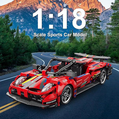 540 Piece Sports Car Model Building Kit for Kids,Teens and Adults,MOC 1:18 Racing Pull Back Car Model Building Set,STEM Educational Building Toy Car,Christmas Birthday Gift for Boy Girl Age 6+
