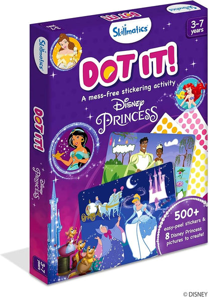Skillmatics Art Activity - Dot It Disney Princess, No Mess Sticker Art for Kids, DIY Craft Kits, Scrapbooking, Valentine's Day Gifts for Girls & Boys Ages 3, 4, 5, 6, 7