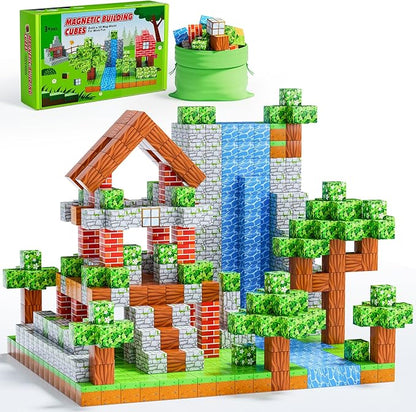120PCS Magnetic Blocks - Build Magnet World Edition, Magnetic Blocks for Kids Ages 3-5, 4-8, 8-12, Magnetic Toys for Boys & Girls, STEM Montessori Sensory Toys for Toddlers Gifts for 3+ Years Old