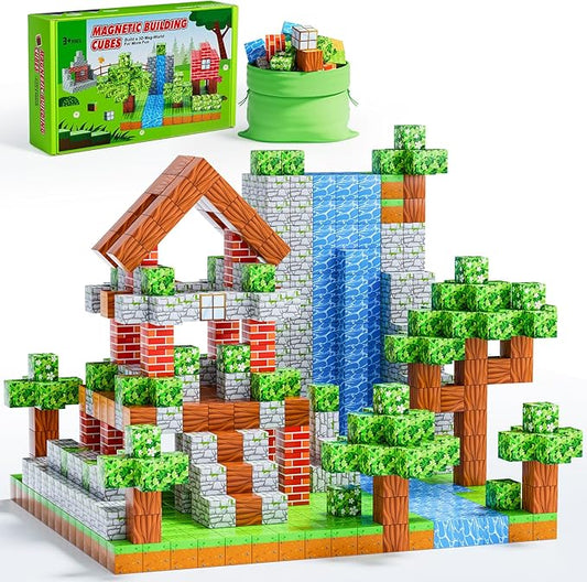 120PCS Magnetic Blocks - Build Magnet World Edition, Magnetic Blocks for Kids Ages 3-5, 4-8, 8-12, Magnetic Toys for Boys & Girls, STEM Montessori Sensory Toys for Toddlers Gifts for 3+ Years Old