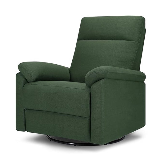 DaVinci Suzy Swivel Recliner in Pine Green, GREENGUARD Gold & CertiPUR-US® Certified
