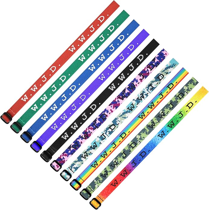 40 Pcs WWJD Bracelets What Would Jesus Do Religious Christian/ Friendship Bracelets Colorful Woven Wristbands for Men Women Boys Girls, 20 Styles