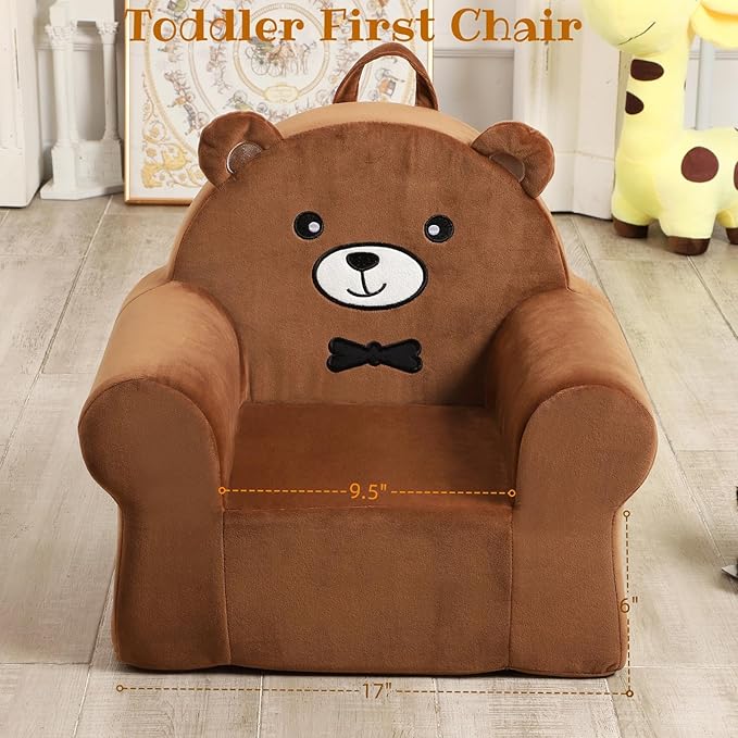 Cuddly Toddler First Chair, Premium Character Chair, Brown Bear, 18 Month up to 3 Years