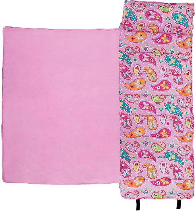 Wildkin Original Nap Mat with Reusable Pillow for Boys & Girls, Perfect for Elementary Daycare Sleepovers, Features Hook & Loop Fastener, Cotton Blend Materials Nap Mat for Kids