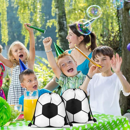 34 Pieces Soccer Party Favors 10 Soccer Drawstring Bags Sports Gym 12 Soccer Bracelet Wristband Silicone Rubber Bracelet 12 Soccer Keychains Soccer Team Gift for Men Women Sport