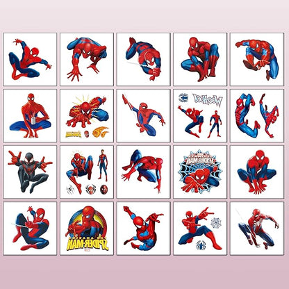 40Sheets Cartoon Spider-Man Temporary Tattoos for Kids Birthday Party Favors, Cute Spider-Man Decoration Sticker Gifts for Girl Boys Home Activity Class Prizes Carnival Christmas Rewards