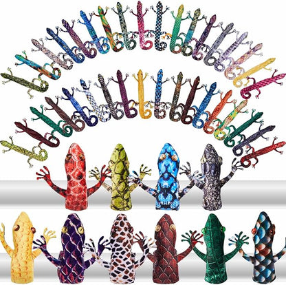 Chivao Lizard Snap Bracelet Reptile Party Favor, Stuffed Animal Slap Bracelets Jungle Snakes Party Favors Reptile Birthday Party Supplies for Boy Girl Christmas Party Gifts