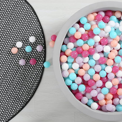 GOGOSO 100 Ball Pit Balls - Pink Soft Plastic Balls Phthalate Free BPA Free Play Balls for Ball Pool Birhtday Party Girls Kids with Storage Bag, 2.15inches
