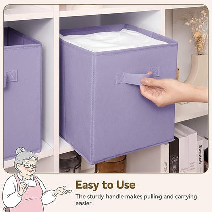 GRANNY SAYS Cube Storage Bins, 11 Inch Cube Storage Organizer, Fabric Collapsible Storage Bins, Storage Cubes for Shelves, Closet, Lavender Purple, 8-Pack