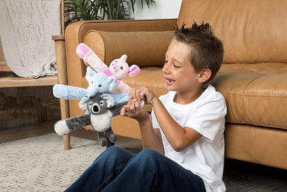 Hug Babies Quinn The Koala Cute Mini Plush Stuffed Animal Bracelet for Kids | Soft & Cuddly Portable Comfort Adorable On-The-Go Companion for Travel School & Adventures Ages 2+