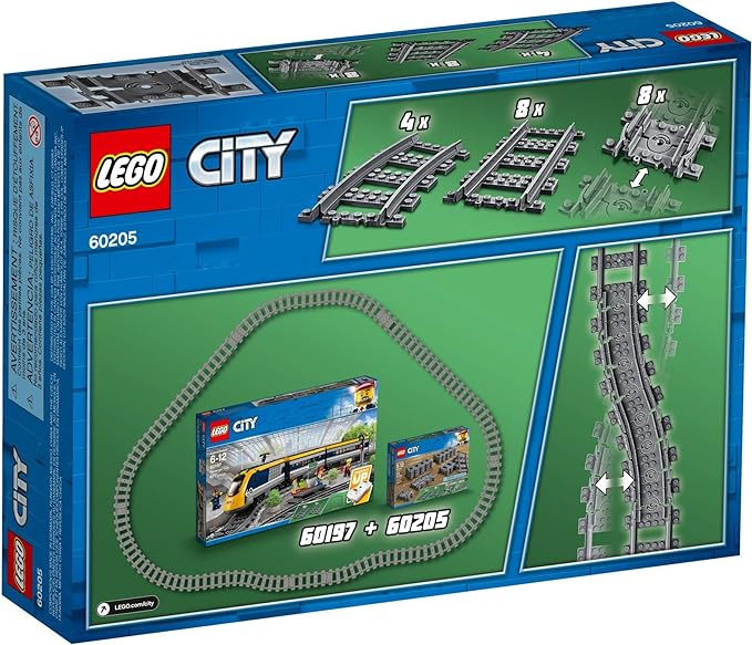 LEGO City Tracks 60205-20 Pieces Extension Accessory Set, Train Track and Railway Expansion, Compatible with LEGO City Sets, Building Toy for Kids, Great Gift for Train and LEGO City Enthusiasts