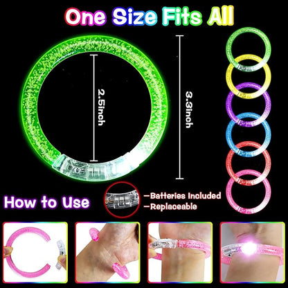 24 Pack Halloween Party Favors Bracelets Glow in the Dark Bracelets, Halloween Treats Party Favors Light Up Bracelet Halloween Glow Sticks Bracelet for Non Candy Treats Halloween Party Supplies