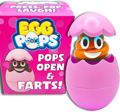 Egg Pops Talking Easter Egg Toy - Figure Pops Up & Plays Sounds, Easter Basket Stuffers for Teens - Interactive Kids Toys or Funny Gag Gifts for Teens, Cute Collectible Spring Character (Farting Pink)