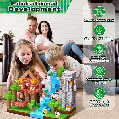 150PCS Magnetic Blocks - Magnetic Building Blocks, Magnet Cubes Toys Stacking, Build Forest World Set, STEM Montessori Sensory Toys for Kids Boys Girls Ages 3 4 5 6 7 8 9 10 Easter Birthday Gifts