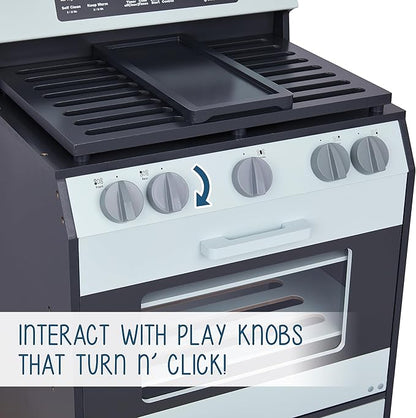 Lil’ Jumbl Wooden Play Oven | Gourmet Chef’s Kitchen Playset with Pretend Oven, Stove, Knobs & Storage Drawers for Toys | Beautiful, Realistic, Lifelike Design | Recommended Toddlers & Kids Ages 3+