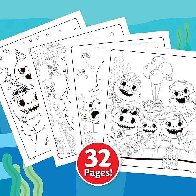 Crayola Baby Shark Coloring Pages and Stickers, Gift for Kids, Ages 3, 4, 5, 6 Color & Sticker