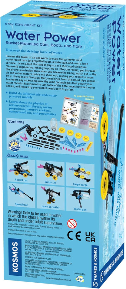 Thames & Kosmos Water Power STEM Experiment Kit | Build Your Own Rocket-Propelled Cars, Boats, and More! | Explore Physics of Air & Water, Pneumatics | 6 Models | Full-Color Manual & Experiment Guide