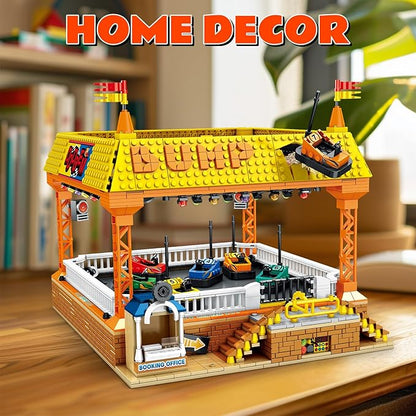 Bumper Cars Building Set, Amusement Park Bumper Friends Cars, Large STEM Educational Model Kit for Kids and Adults, Perfect Birthday, 1840 Piece