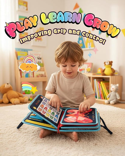 Busy Board for 1 Year Old, Busy Book for Toddlers 1-3, Montessori Toys for 1 Year Old, Educational Sensory Activities, Learning Toy Fine Motor Skills, Travel Toy for Toddler, Boy Birthday Gifts