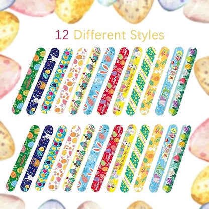 36 Pcs Easter Slap Bracelets Toys Easter Basket Stuffers Egg Fillers Gifts Party Favor