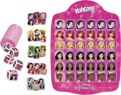 Hasbro Gaming Yahtzee Jr. Disney Princess Edition Dice Game | Kids Counting & Matching Games for Preschoolers | 2-4 Players for Girls & Boys | Ages 4+ (Amazon Exclusive)